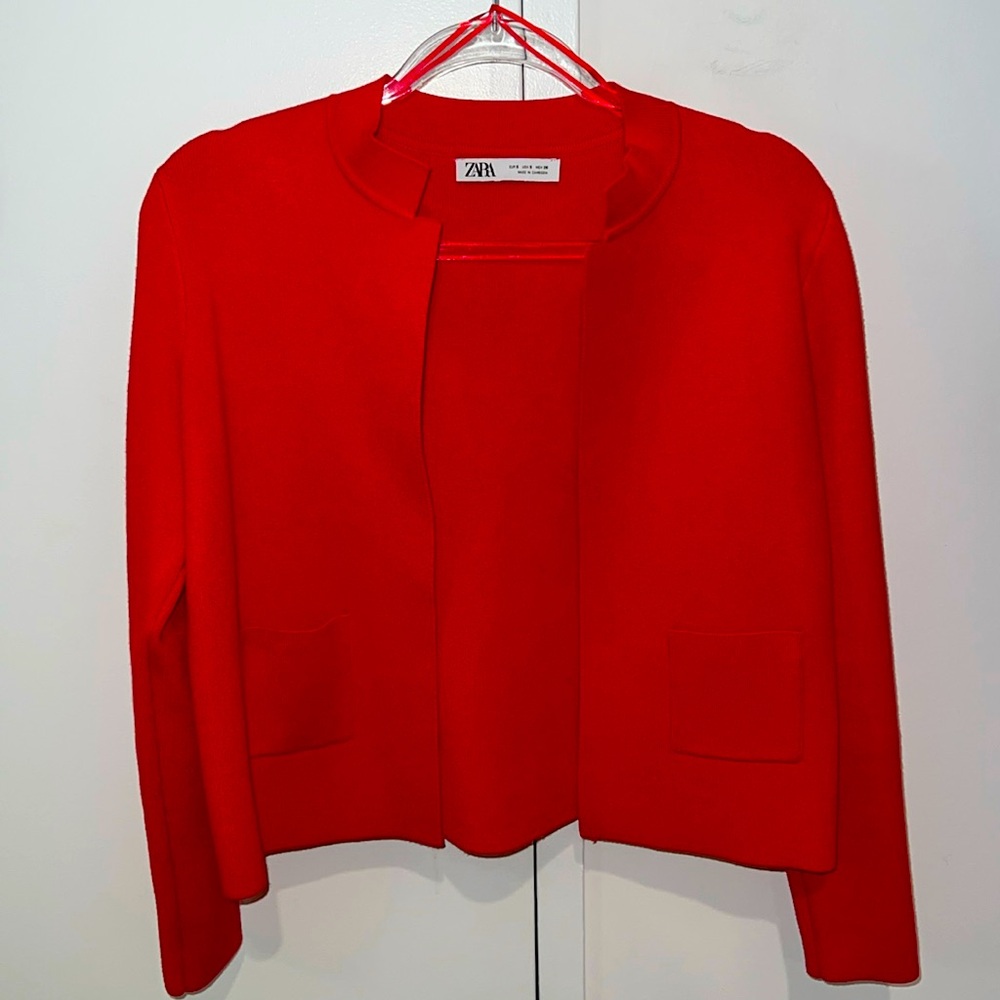 Zara Red Knit Jacket